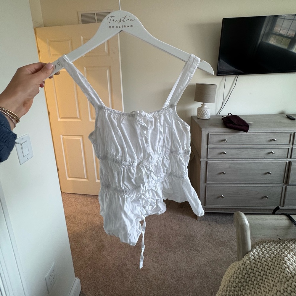 WHITE BABYDOLL TOP - Picture 2 of 3